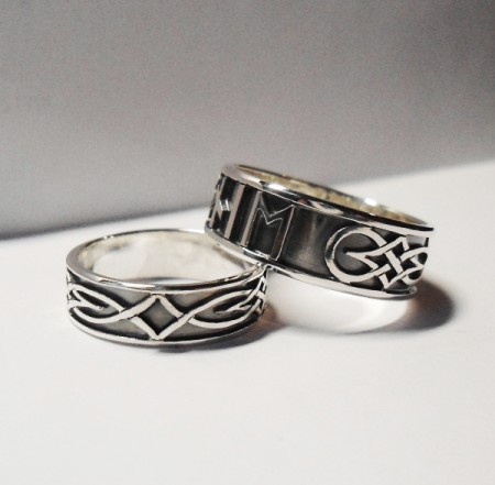 Keltische Eheringe mit wählbaren Runen 2